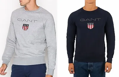 Gant Mens Crew Neck Large Logo Sweatshirt Jumper Sweater Pullover Top S M L XL • £22.99