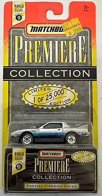 Matchbox Premiere Serie 9 Pontiac Firebird Racer. Rubber Tires. Blister Card • $6.25