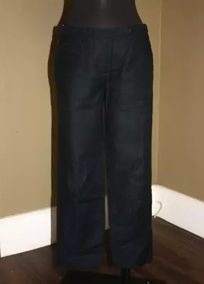 J.crew City Fit Navy Blue Cotton & Linen Blend Straight Leg Pants - 0 Xs • $10