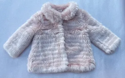 Baby Girls H&M Pink Faux Fur Coat Jacket 9-12 Months  • £4