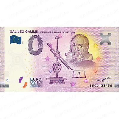 £3.18 • Buy 0 € Zero Euro Souvenir Tourist Banknote Italy 2020 - Galileo Galilei