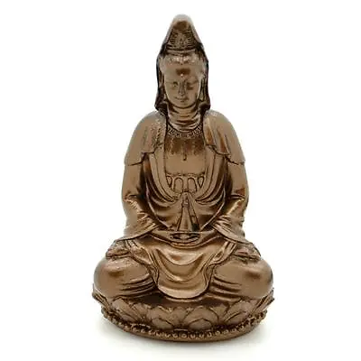 KWAN YIN STATUE 3  Buddhist Goddess HIGH QUALITY Bronze Resin Deity Guan Quan • $16.95