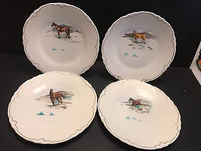 4 Different Vintage Hand Decorated Horse Plates From Keek's Kiln Doyle Calif • $28