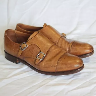 Meermin Mallorca 101341 Double Monk Chestnut Hiro Cap Toe Dress Shoes Men UK 9.5 • $59.98