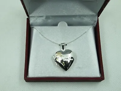 $19.95 • Buy Danecraft Silver 100 Heart Shaped Locket Necklace Engraved With Grandma 16  