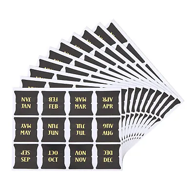 10 Sheet Monthly Tabs Planner Stickers Monthly Tabs Calendar Decal Black • £7.36