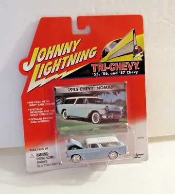 $7.99 • Buy Johnny Lightning '55 1955 Tri Chevy Nomad Chevrolet Light Blue & White W/ RRs 