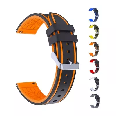 Premium Silicone Watch Strap Band Divers Sport Waterproof Replacement 20mm 22mm • £8.95