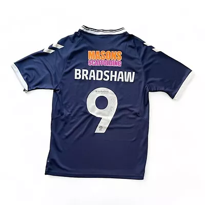 2022-23 Millwall Home Football Shirt Vintage Rare Soccer Signed By Bradshaw #9 • £77.88