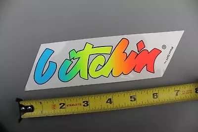 Bitchin' Clothing Tag Clear Neon Rainbow 80's OG V60C Vintage Surfing STICKER • $22