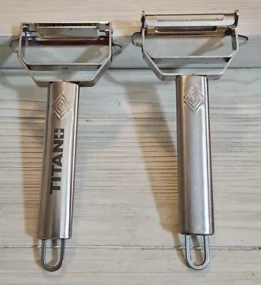 Titan Stainless Steel Vegetable Peeler Slicer Grater Set Of 2 • $18.99