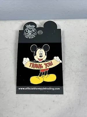 Disney Trading Pin Mickey Mouse Holding  Thank You Banner New 2004 • $3.50