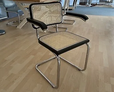 Beech & Cane Cesca Chairs With Arms Marcel Breuer Made In Italy 100% • £189