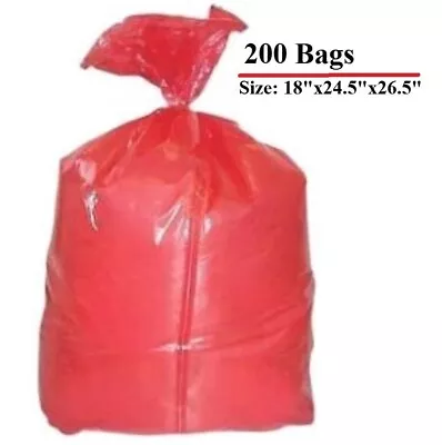 Water Soluble Red Laundry Bags With Dissolving Strip Disposable Linen Bags • £16.49