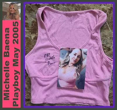 MICHELLE BAENA: Playboy Covergirl Owned/worn/signed Tank Top W/pic • $75