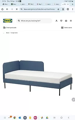 Ikea Blakullen Single Bed Frame And Valevag Mattress Blue Only 5 Months Old • £49.99