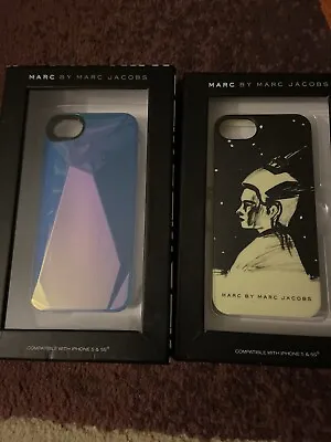 NEW MARC By MARC JACOBS Apple Iphone 5 & 5s Blue & Black White Case (2 Pk) • $45