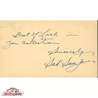 £162.21 • Buy Sad Sam Jones (d.66) Signed Auto 3x5 Index GPC Card Red Sox Yankees 1914 Debut