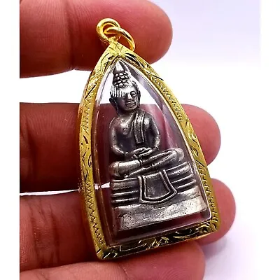 LP Sothon Buddha Year 2000 Thai Amulet Pendant Gold Micron Case • $35