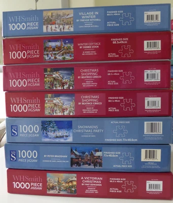 £5 • Buy WH Smith 1000 Piece Jigsaws, 7 Christmas & Winter Themes, Excellent Condition