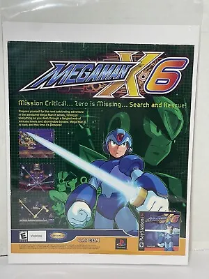 2001 MEGA MAN MEGAMAN X 6 PlayStation Video Game Official Promo Art PRINT AD • $15