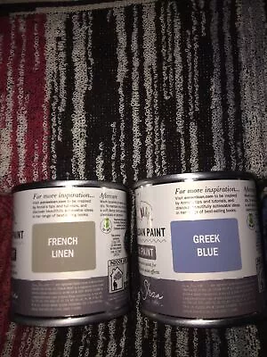 £22.99 • Buy Annie Sloan -  French Linen & Greek Blue Chalk Paint- Project Tin- 120ml Each...