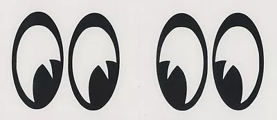 1 Pair MOON EYES 4  Black Decals  Stickers Windows  Racing  Car Show Decal • $6.98