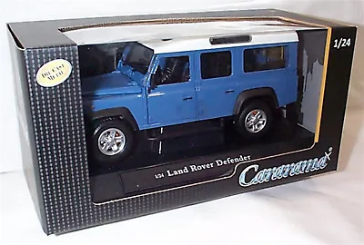 Land Rover Defender 110 LWB Blue 1-24 Scale New In Box Opening Parts Cararama • £23.95