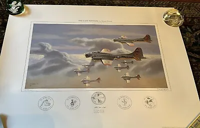 The Last Mission Print Signed By Bryan Moon B17 91st Bomb Group _ Unframed • $50