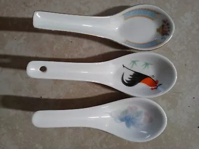 Vintage Ceramic Spoons 3 Decorative Spoon Rests Various Chicken Floral Lace • $8