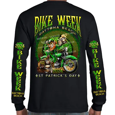 2024 Bike Week Daytona Beach St. Paddy's Celtic Leprechaun Long Sleeve • $24.99