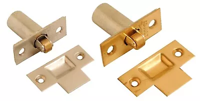 £4.99 • Buy Adjustable Brass Roller Catch Satin Chrome Mortice Door Latch Ball With Fixings