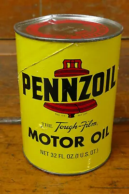 Vintage PENNZOIL Z-7 Tough-Film Motor Oil Composite One Quart Oil Can - Empty • $16.95