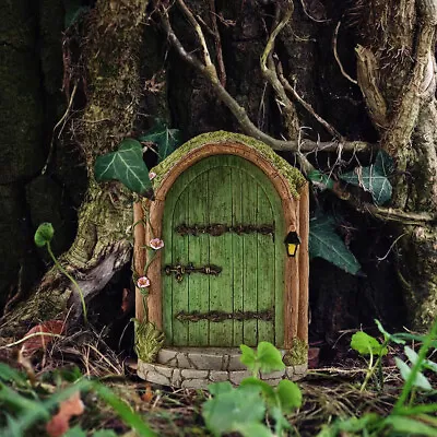 Elf Fairy Door Miniature Tree Doors Garden Yard Wooden Ornaments Decor • £3.59