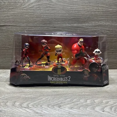 New NIB Disney Pixar Jakks The Incredibles 2 5 Piece Family Figure Set Sealed • $17.95