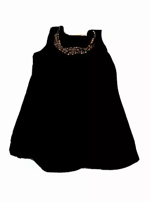 MISS TINA By Tina Knowles NEW Black Embellished Jersey Knit Tunic Top 12-14 L • $12.86