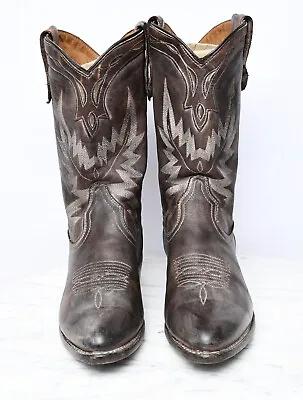 OAK TREE Farms JUNIPER COWBOY Western Riding Brown Leather Boots Women's Sz 8 • $94.95