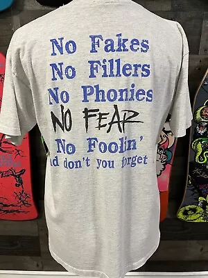 Vintage No Fear Shirt Mens Sleeve Single Stitch USA No Fakes Foolin • $45