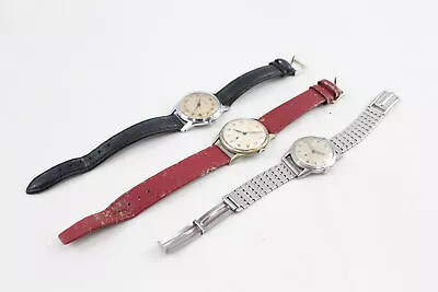 Men's Vintage Military Style WRISTWATCHES Hand-wind WORKING X 3 • $1.25