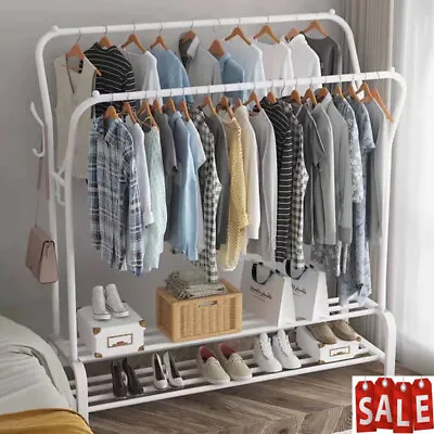£27.89 • Buy Heavy Duty Metal Clothes Rails Hanging Rack Garment Display Stand Storage Shelf