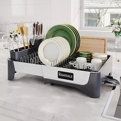 RBAYSALE Large Expandable Stainless Steel Dish Rack With Aluminum Pull Plate Wi • $39.99