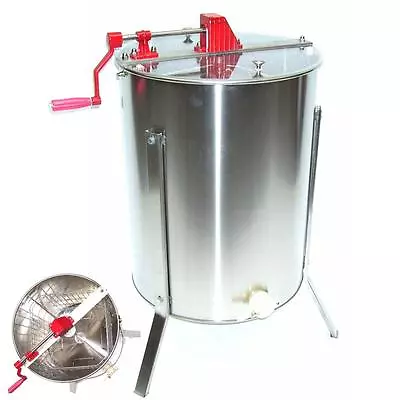 55571 Stainless Steel Honey Extractor 4 Frames HONEY SPINNER Bee - 4 Honeycombs • £194.98