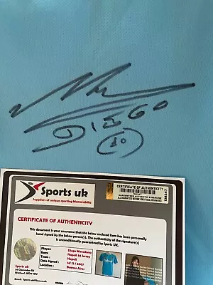 Diego Maradona Signed / Autographed Club Buitoni  Shirt Jersey  COA  UK  Sports • $4500