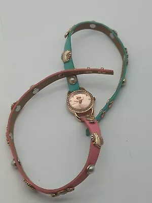 $21 • Buy Disney Ariel The Little Mermaid Accutime Watch 23  Long Wraping Band New Battery