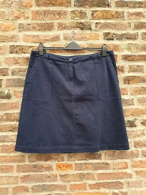 Seasalt Figtree Rocks Skirt Size Uk20 Navy Blue Canvas Short • £19.99