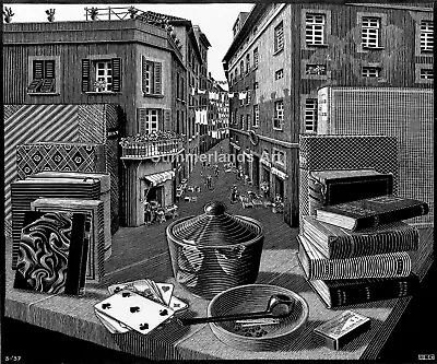 £25.99 • Buy MC Escher Still Life Street Giclee Fine Art Print Paper Or Canvas Large Sizes
