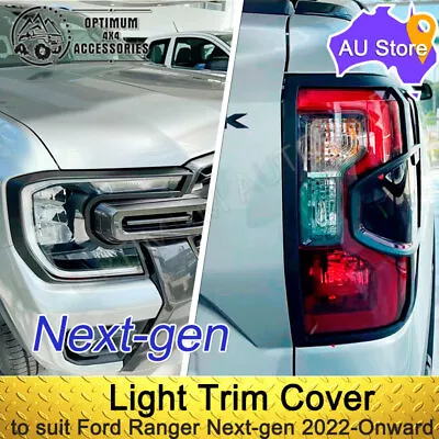 Head Light Tail Light Trim Cover Black To Suit Ford Ranger Next Gen 2022-Onward • $107.10