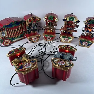 Vtg Mr Christmas Lighted Holiday Carousel Circa 1874 Music Box Carousel WORKS • $30