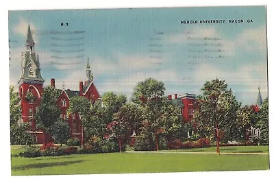 MERCER UNIVERSITY Building Macon Georgia GA Postcard Linen 1943 • $5.99