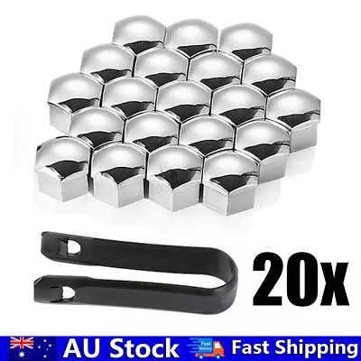 Chrome Car Wheel Nut Bolt Covers Caps Universal For Any Car Silver 20x 17mm AU • $10.95